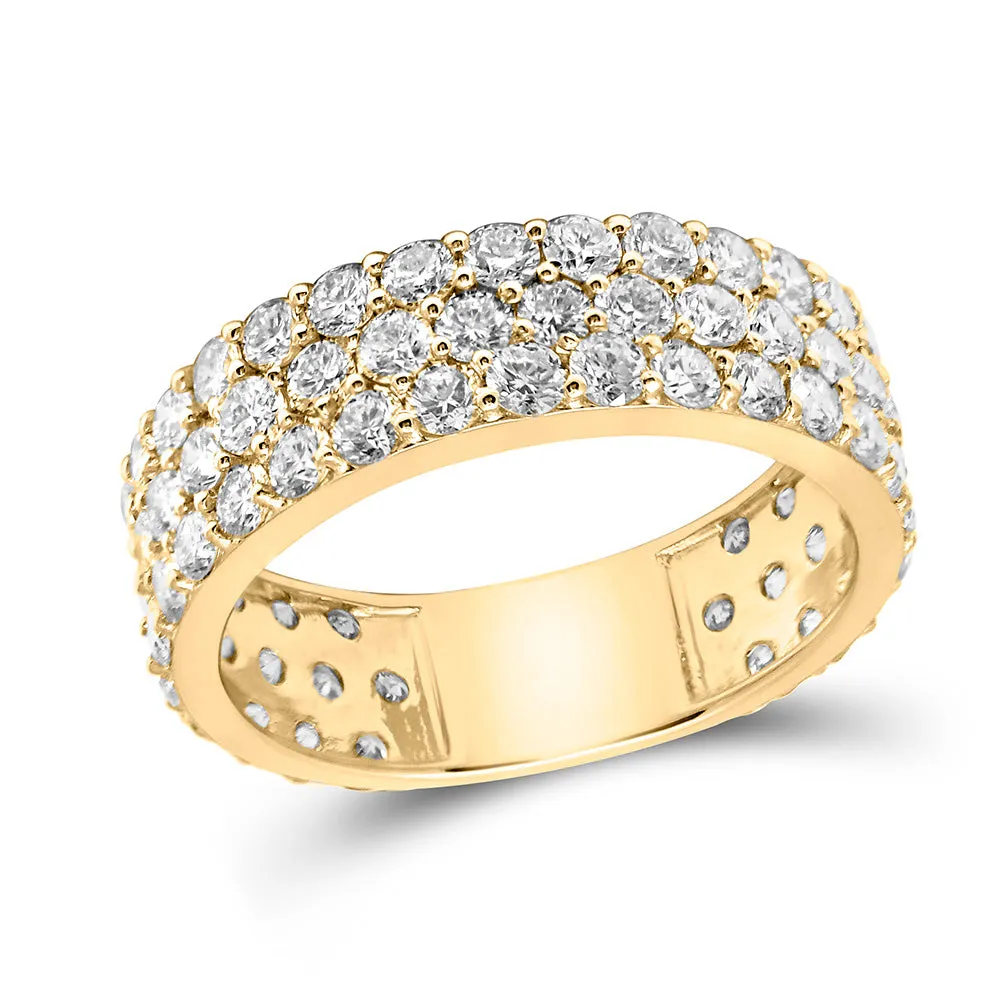 Keene Jewelers 14kt Yellow Gold Womens Round Diamond Pave Band Ring 3 Cttw