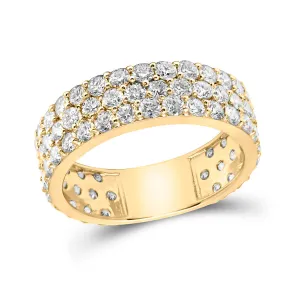 Keene Jewelers 14kt Yellow Gold Womens Round Diamond Pave Band Ring 3 Cttw