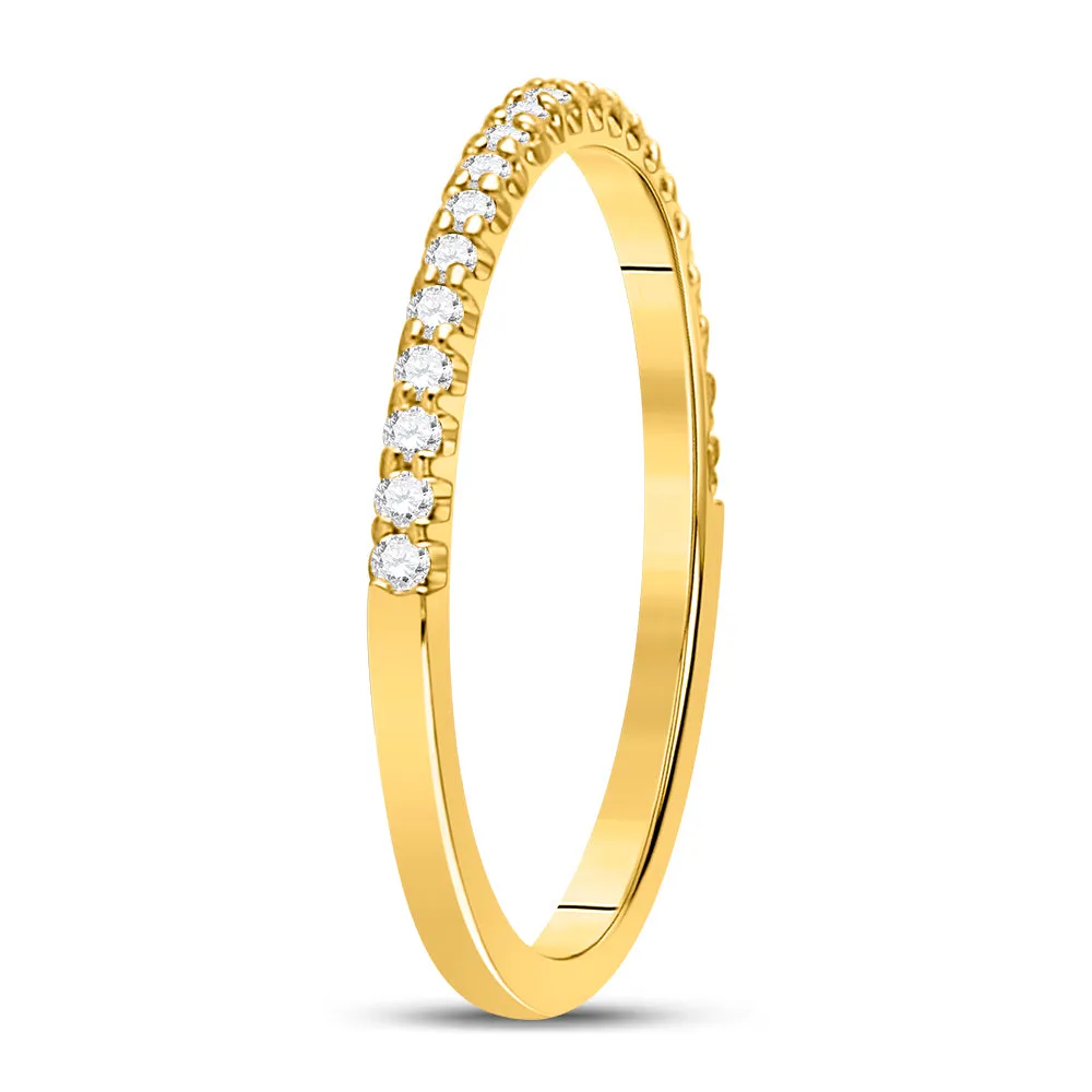 Keene Jewelers 14kt Yellow Gold Womens Round Diamond Wedding Machine-Set Band 1/5 Cttw