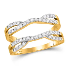 Keene Jewelers 14kt Yellow Gold Womens Round Diamond Wedding Solitaire Enhancer Wedding Band 1/2 Cttw