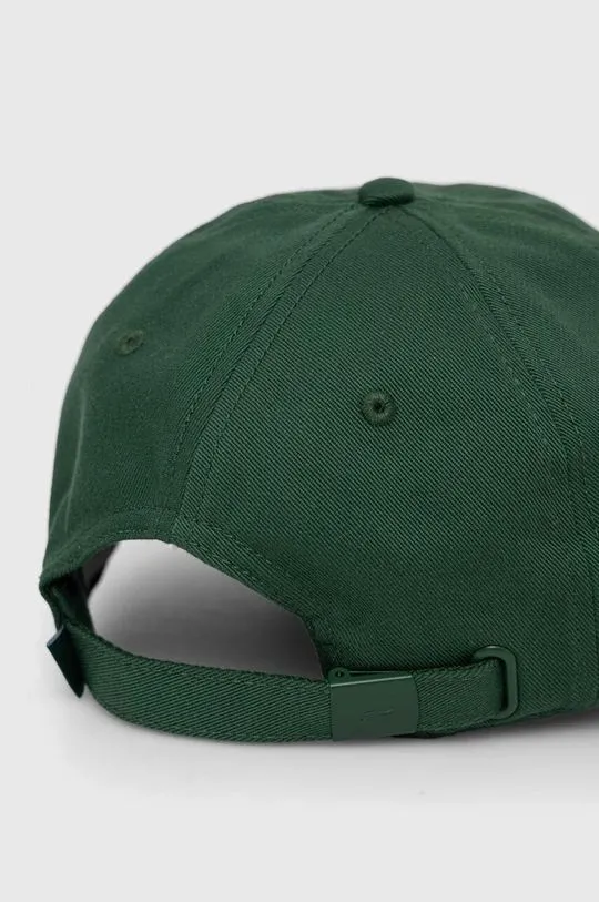 Lacoste cotton baseball cap green color smooth