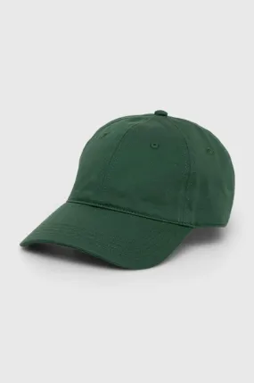 Lacoste cotton baseball cap green color smooth