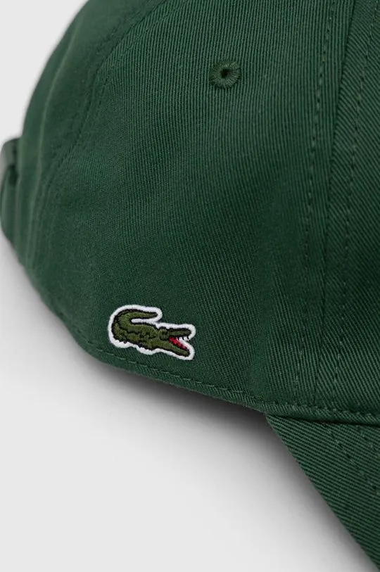 Lacoste cotton baseball cap green color smooth