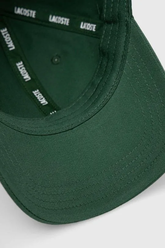 Lacoste cotton baseball cap green color smooth