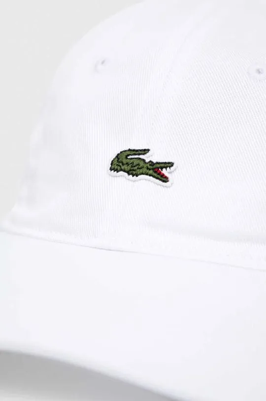 Lacoste cotton baseball cap white color