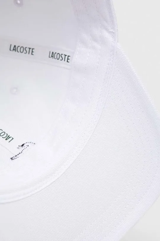 Lacoste cotton baseball cap white color