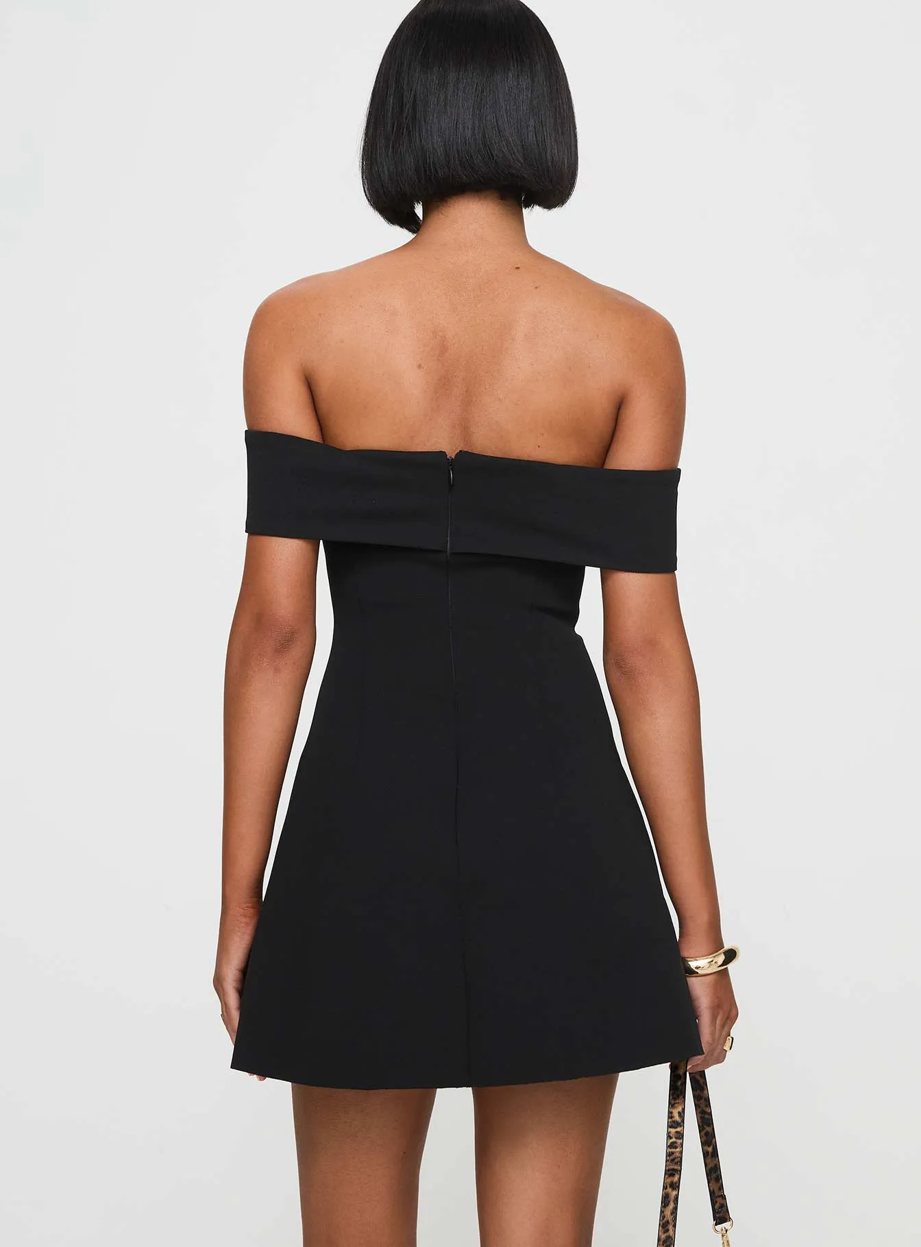 Lanes Off The Shoulder Mini Dress Black Tall