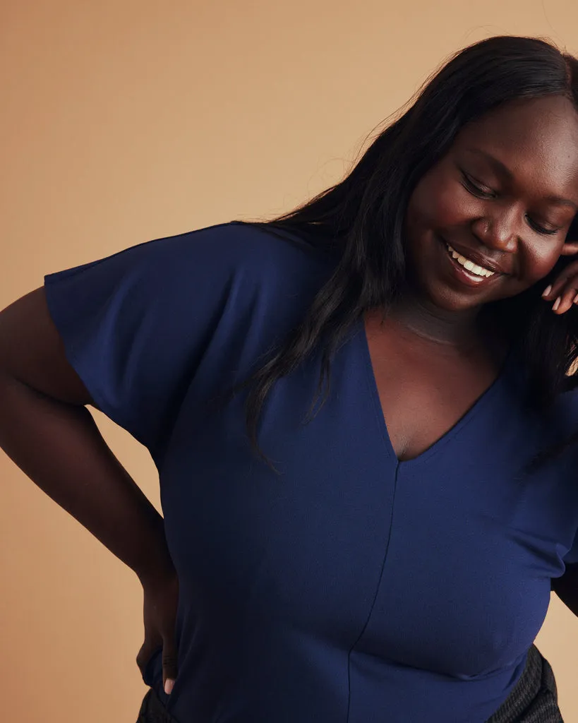 Lansbury Crepe Jersey Blouse - Brilliant Navy