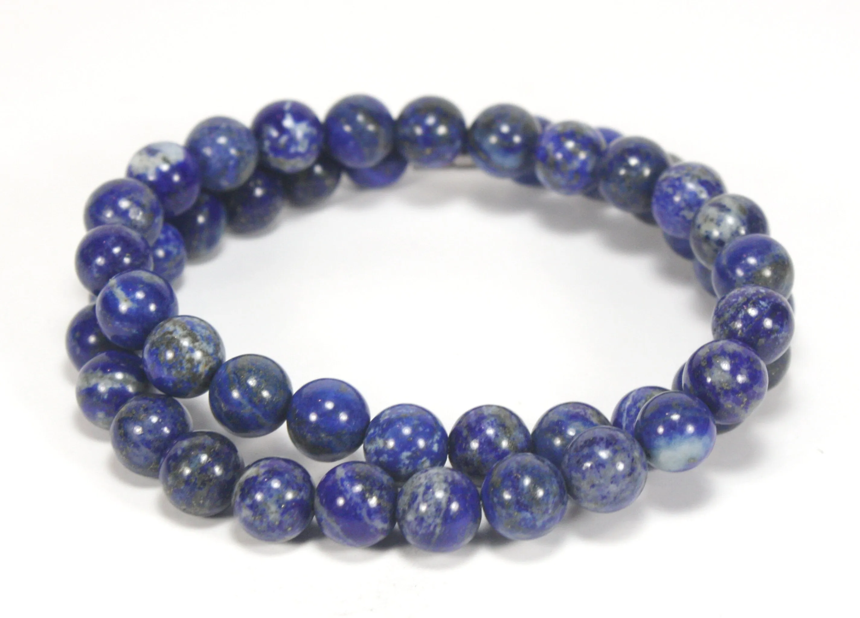 Lapis Lazuli Necklace 6mm/8mm/10mm - Blue Lapis Beaded Neckless - Natural Healing Crystals - Psychic Enhancement - Intuition - H