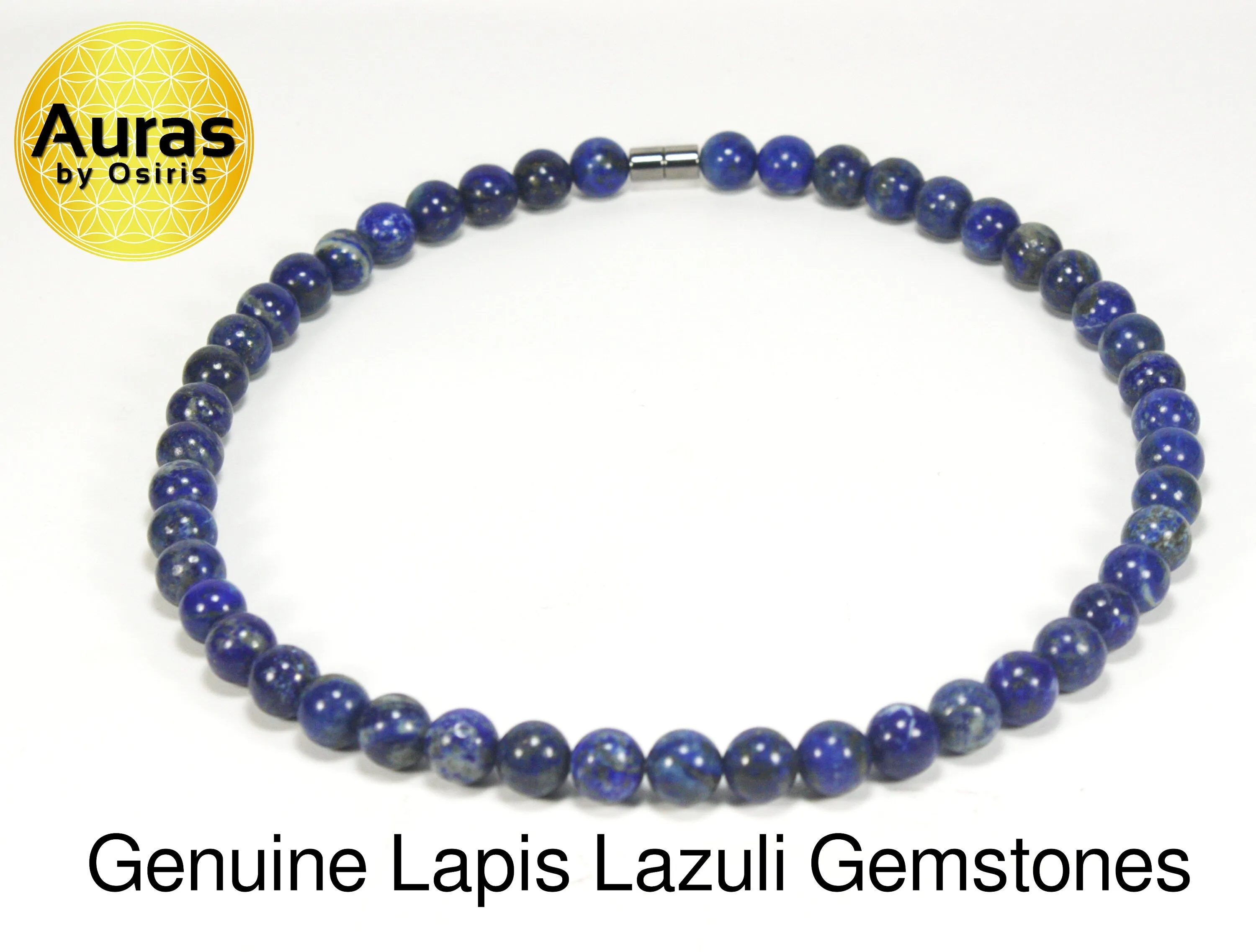 Lapis Lazuli Necklace 6mm/8mm/10mm - Blue Lapis Beaded Neckless - Natural Healing Crystals - Psychic Enhancement - Intuition - H