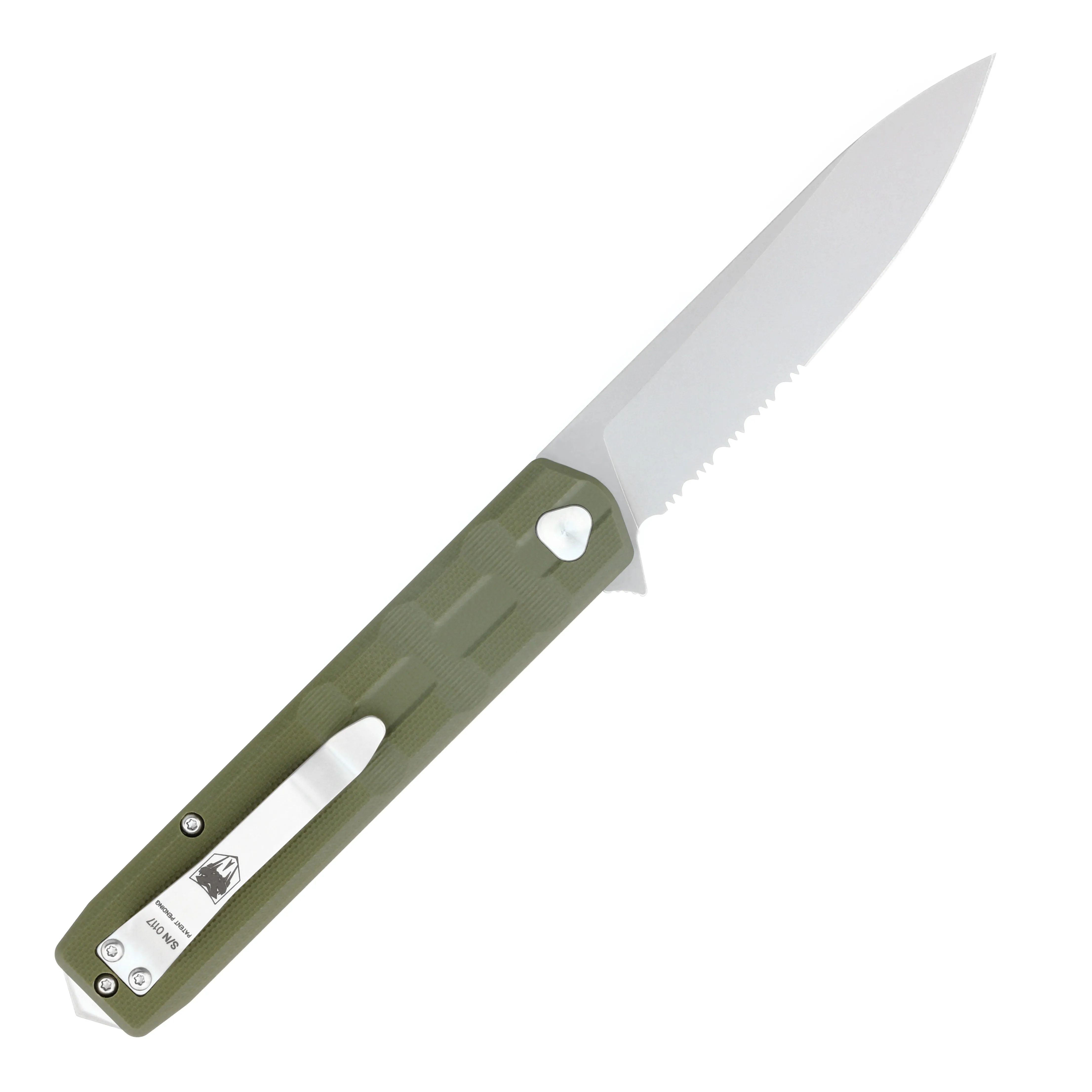 Large Kuzio OD Green Drop Serrated