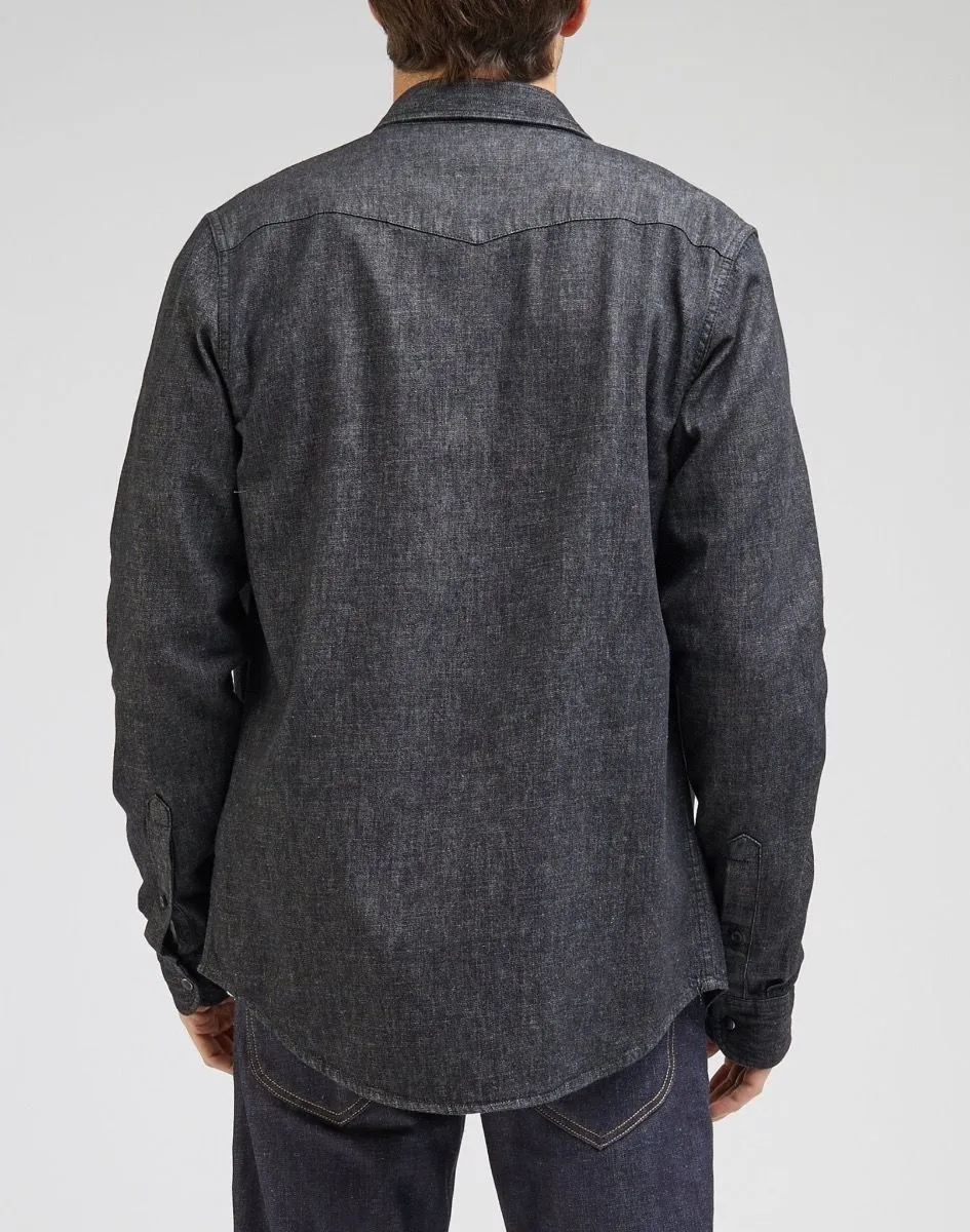 Lee Western Denim Long Sleeve Shirt Washed Black