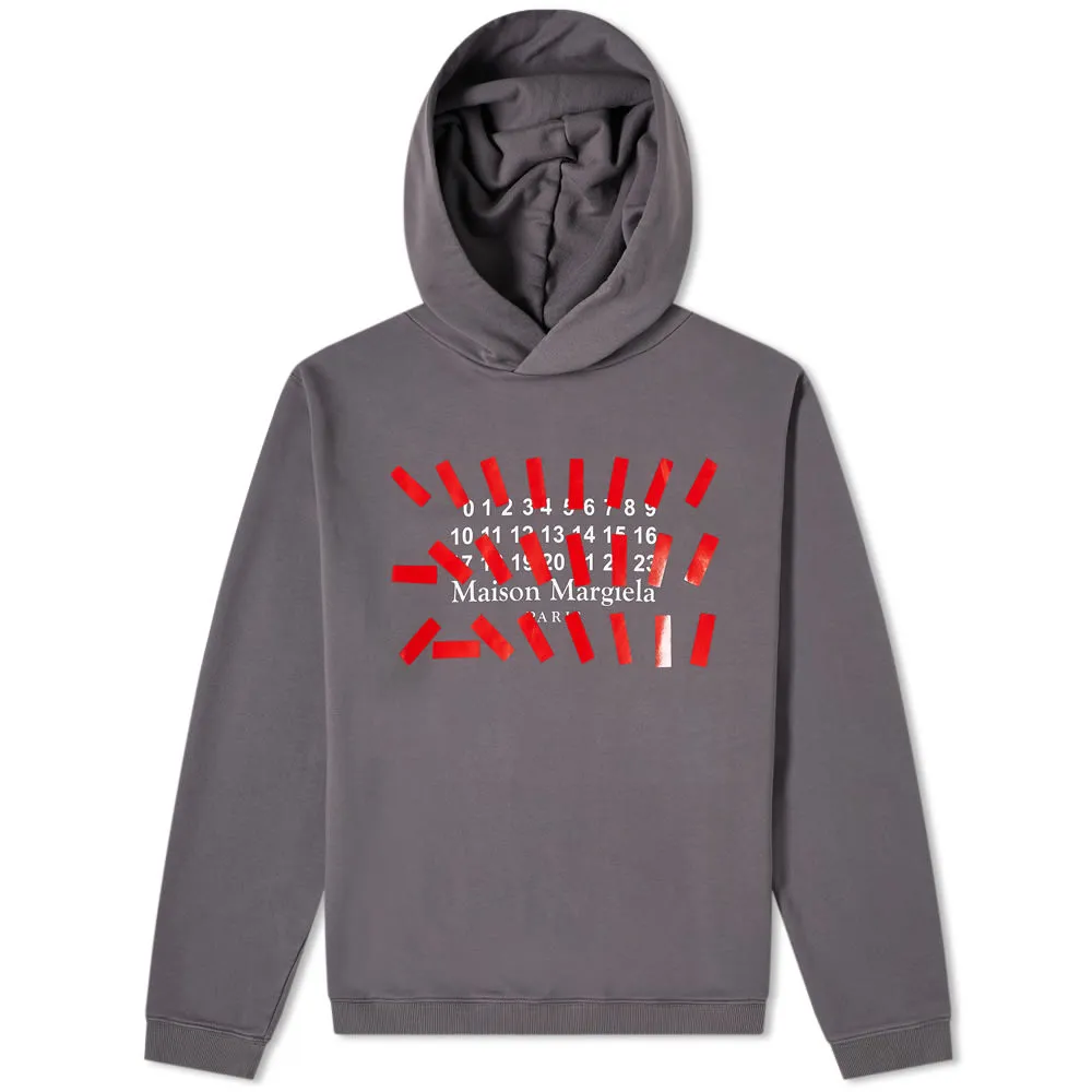 Maison Margiela Tape Logo HoodieStorm, White & Red