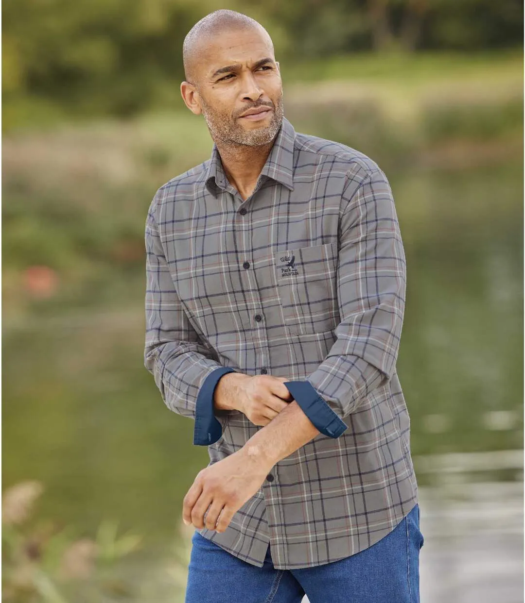 Men's Grey Checked Shirt 