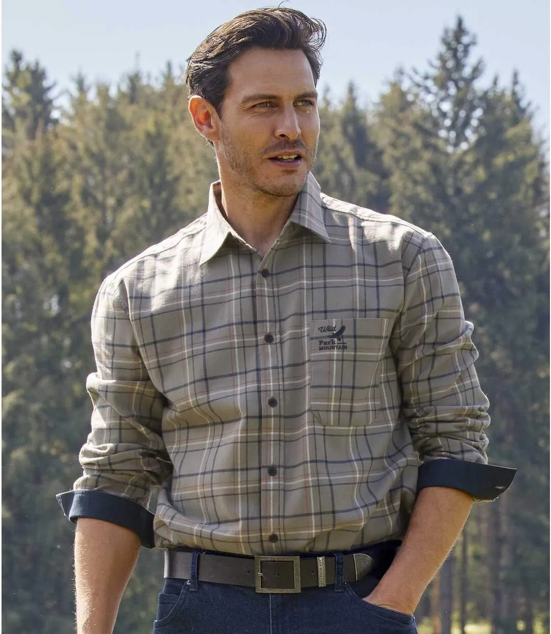 Men's Grey Checked Shirt 