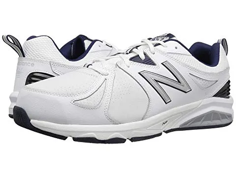  Men's Trainers 857 White with Navy V2  