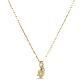 Midi Bitty Diamond Disc & Diamond Bezel Charm Necklace