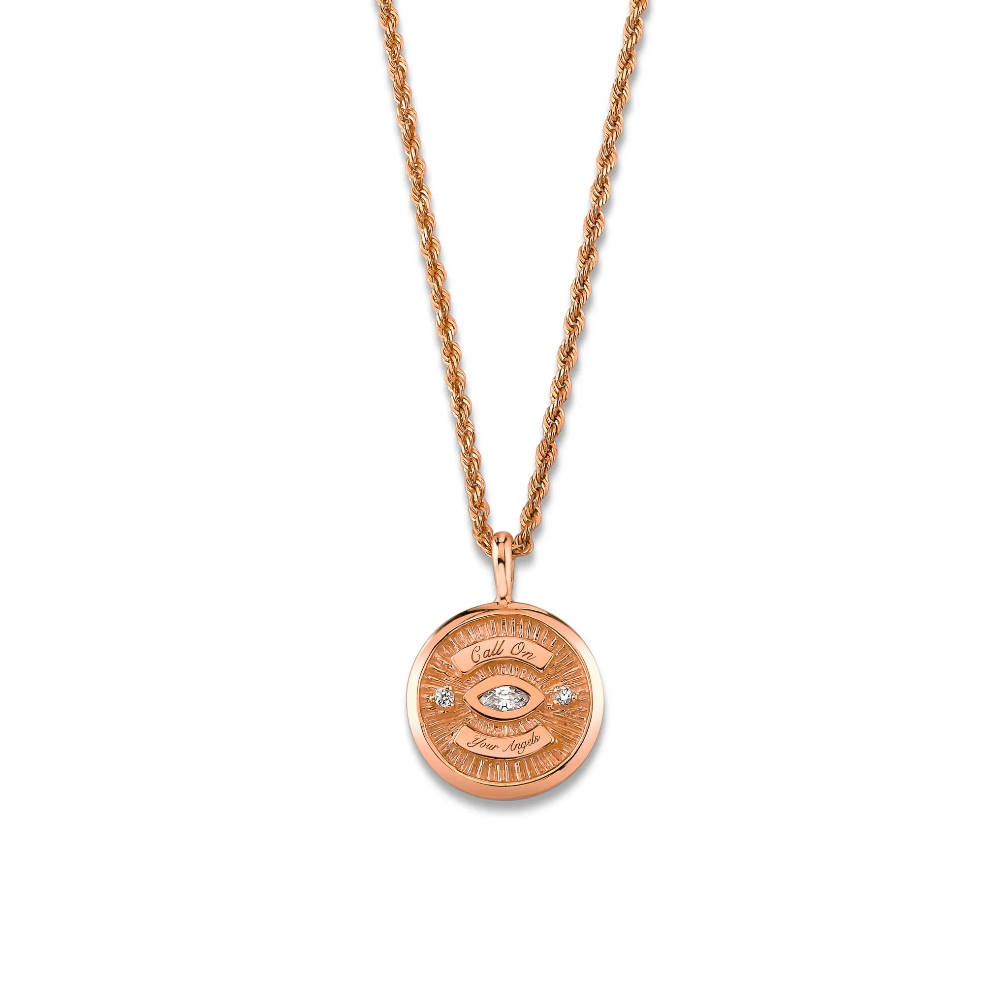 Mini Call On Your Angels Coin Necklace