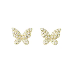 Mini Diamond Butterfly Stud Earrings