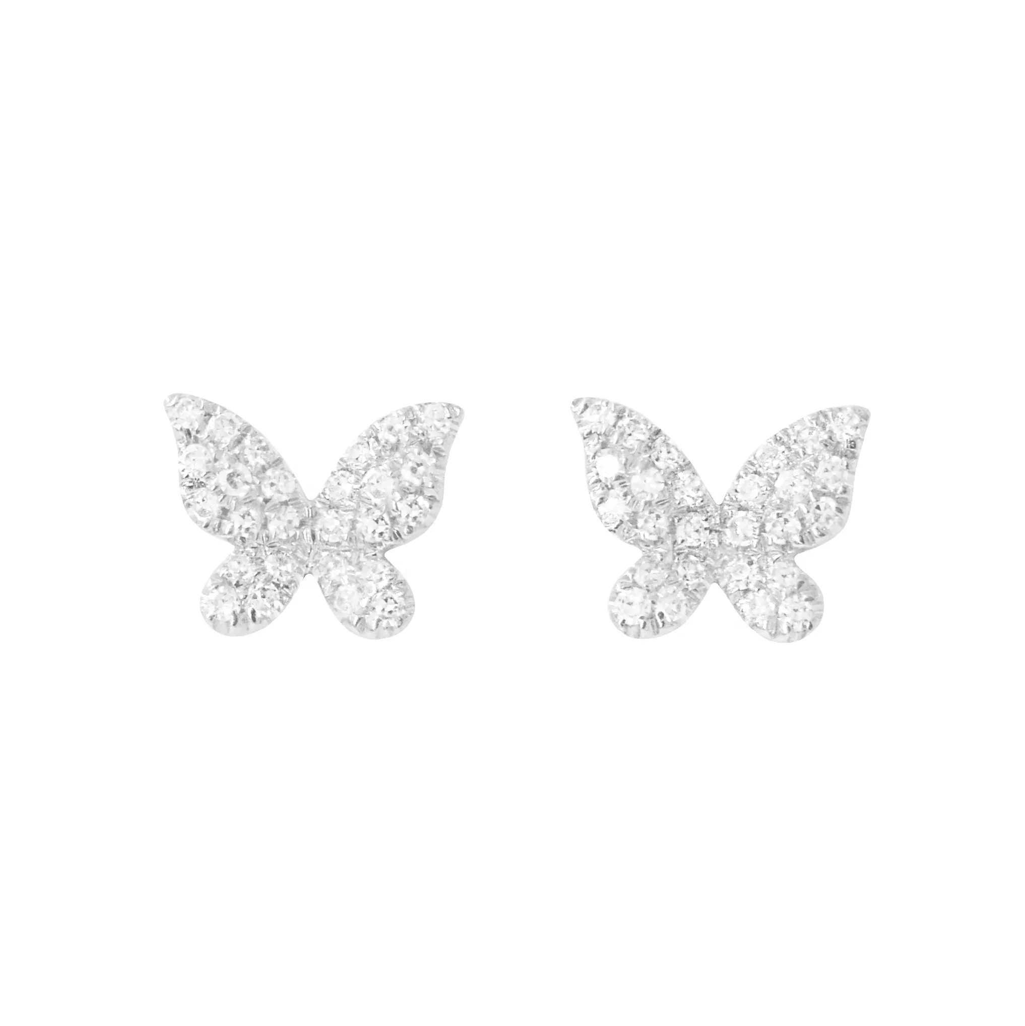 Mini Diamond Butterfly Stud Earrings