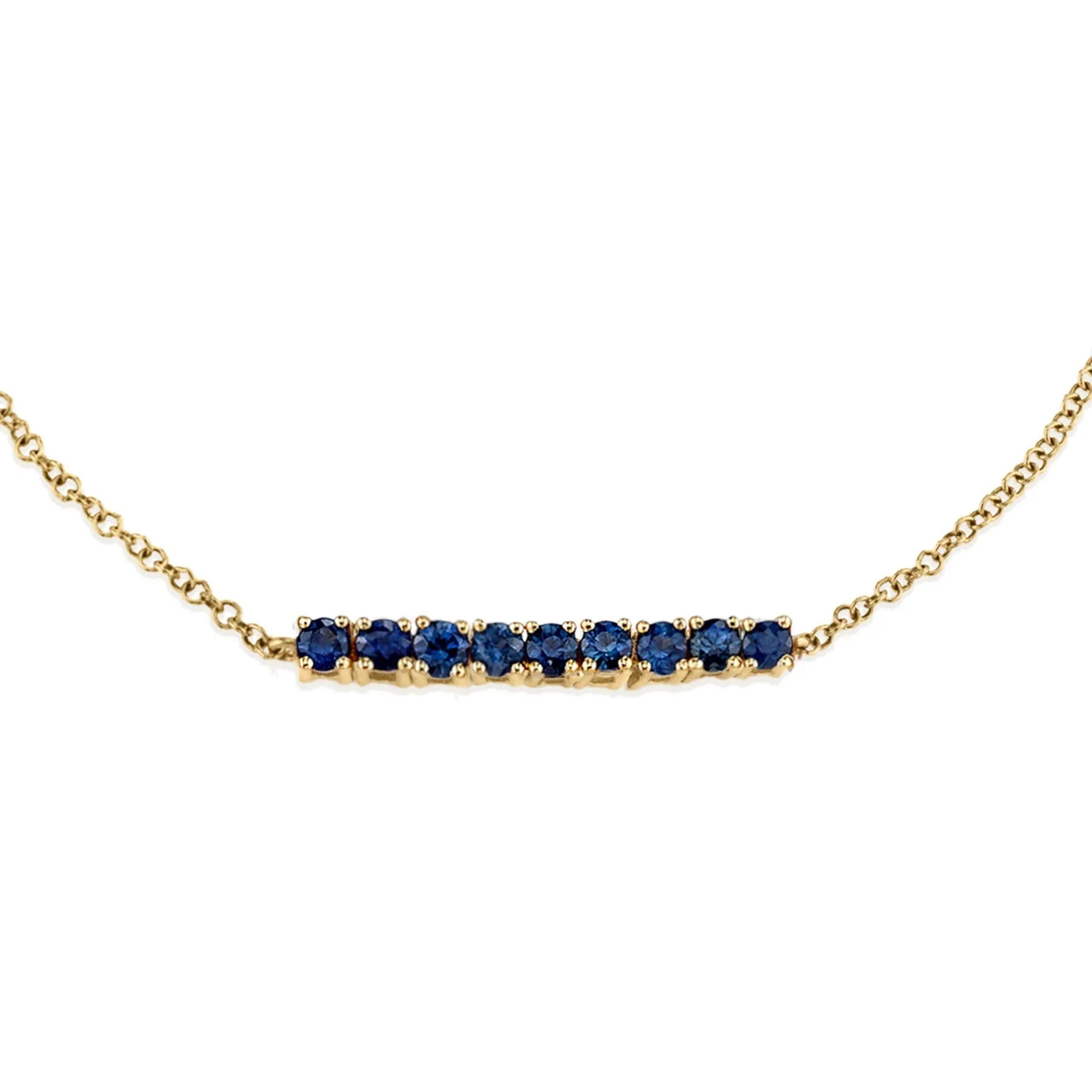 Mini Personalized Tennis Bracelet - Blue Sapphire / 14k Yellow Gold