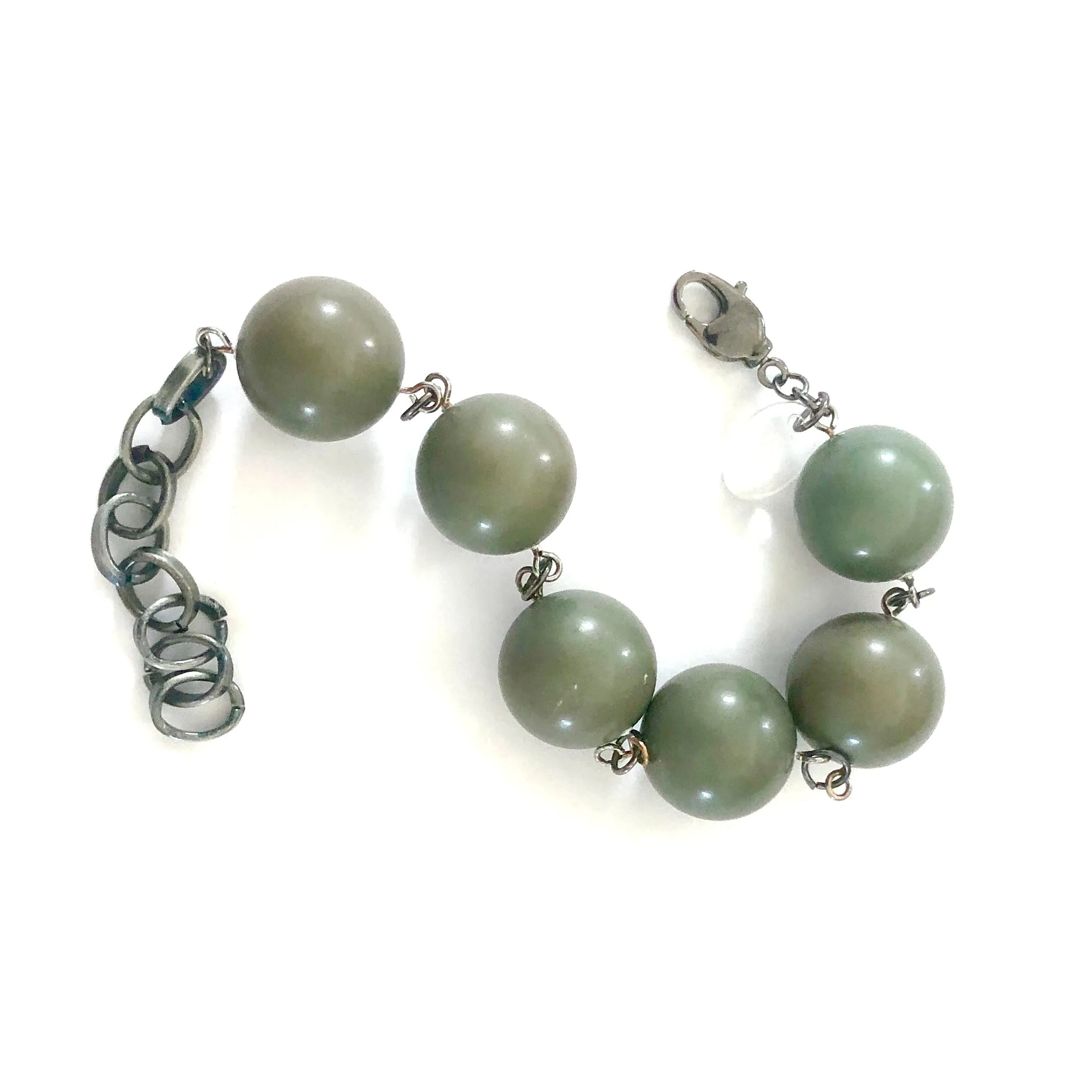 Moss Green Lucite Bubble Stations Bracelet