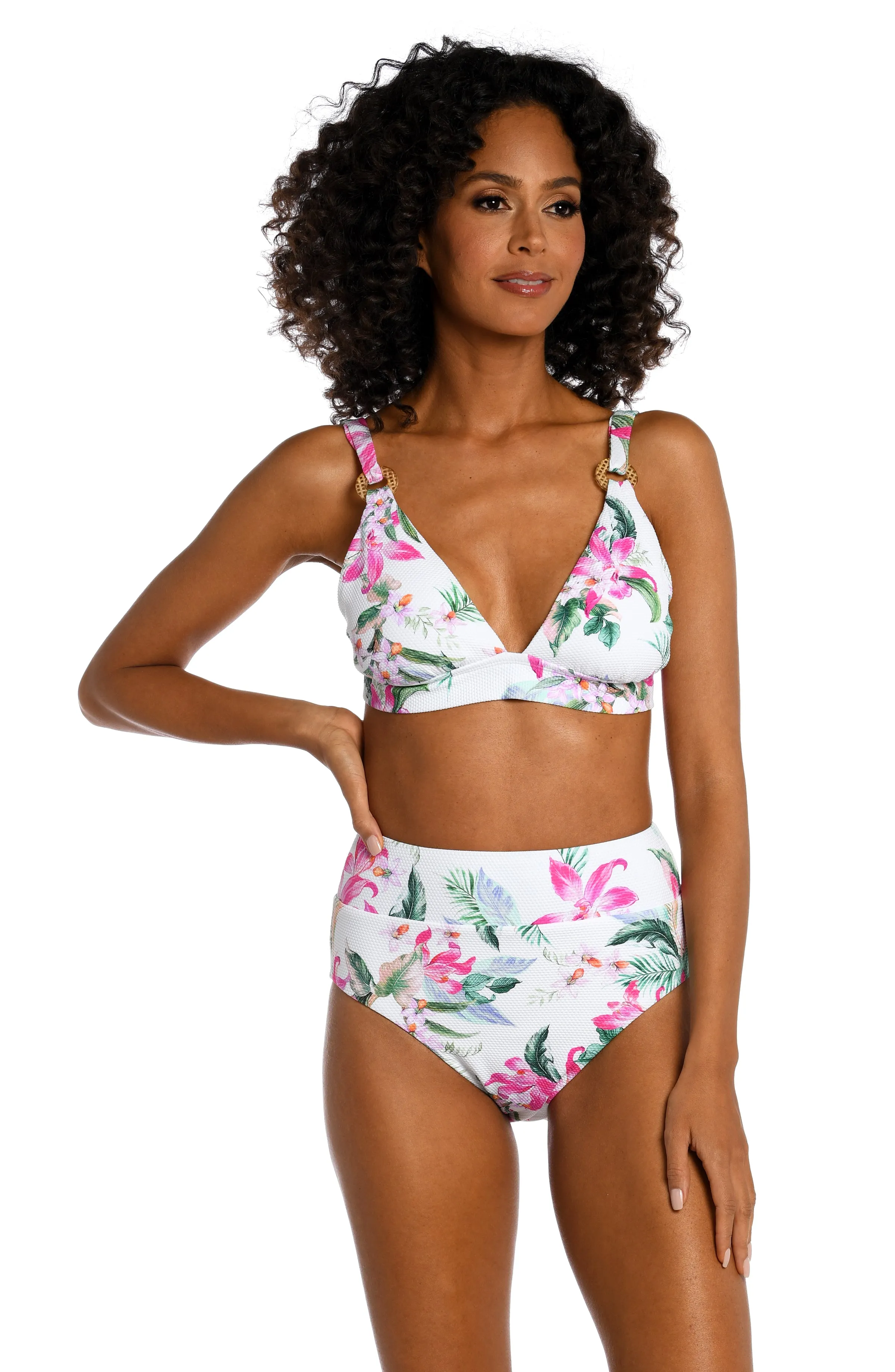 Mystic Palms Banded Tall Triangle Top - FINAL SALE