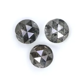 Natural Loose Rose Cut Salt And Pepper Diamond Black Grey Color 1.26 CT 4.70 MM Round Rose Cut Shape Diamond KR1729