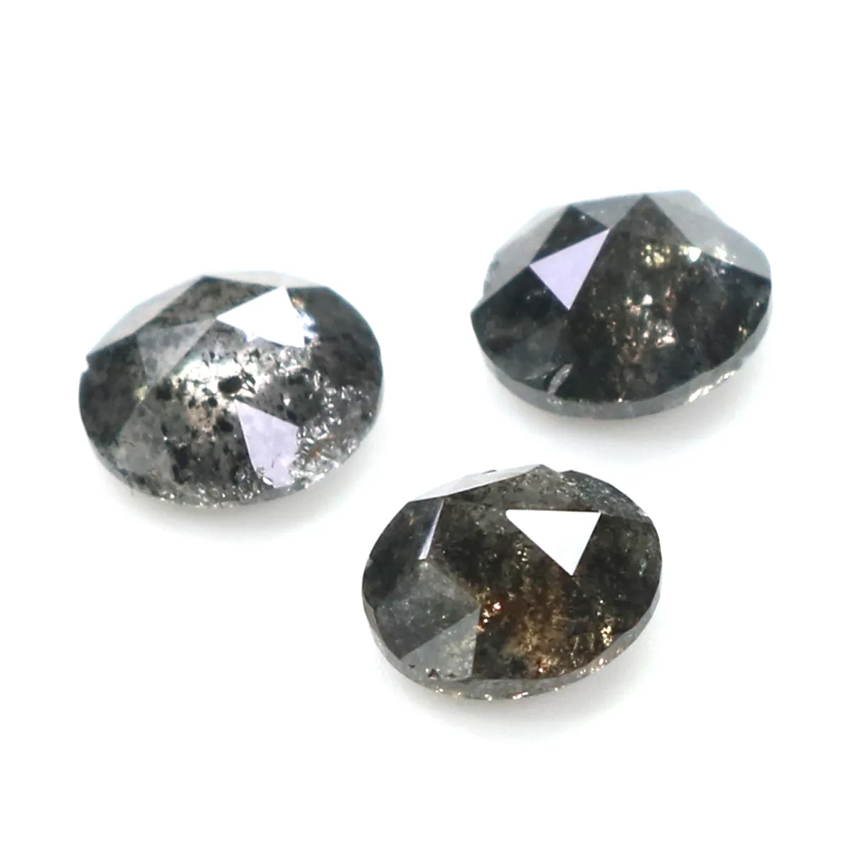 Natural Loose Rose Cut Salt And Pepper Diamond Black Grey Color 1.26 CT 4.70 MM Round Rose Cut Shape Diamond KR1729