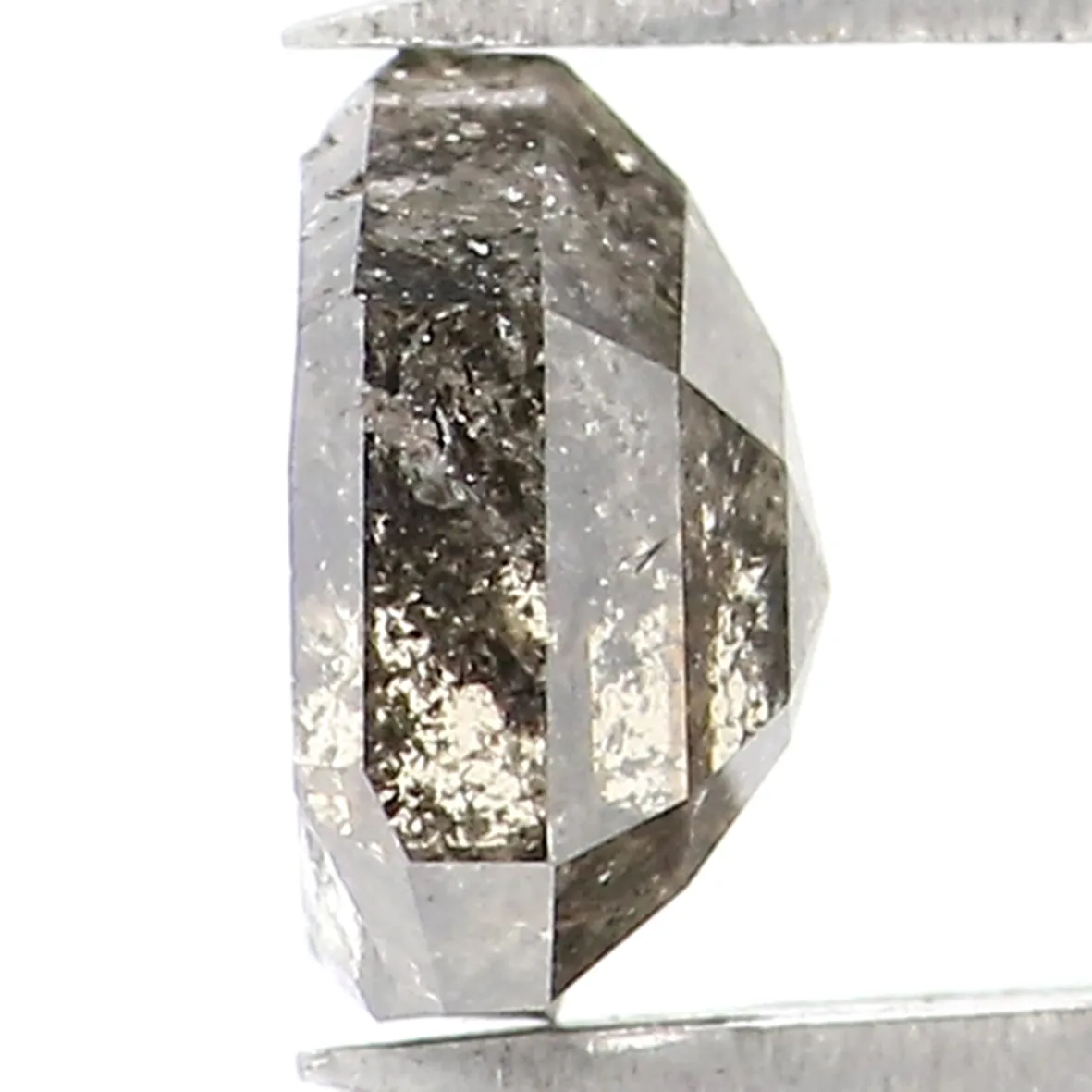 Natural Loose Shield Salt And Pepper Diamond Black Grey Color 0.69 CT 5.30 MM Shield Shape Rose Cut Diamond L7095