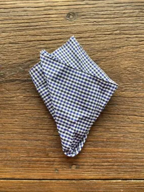 NAVY GINGHAM POCKET SQUARE