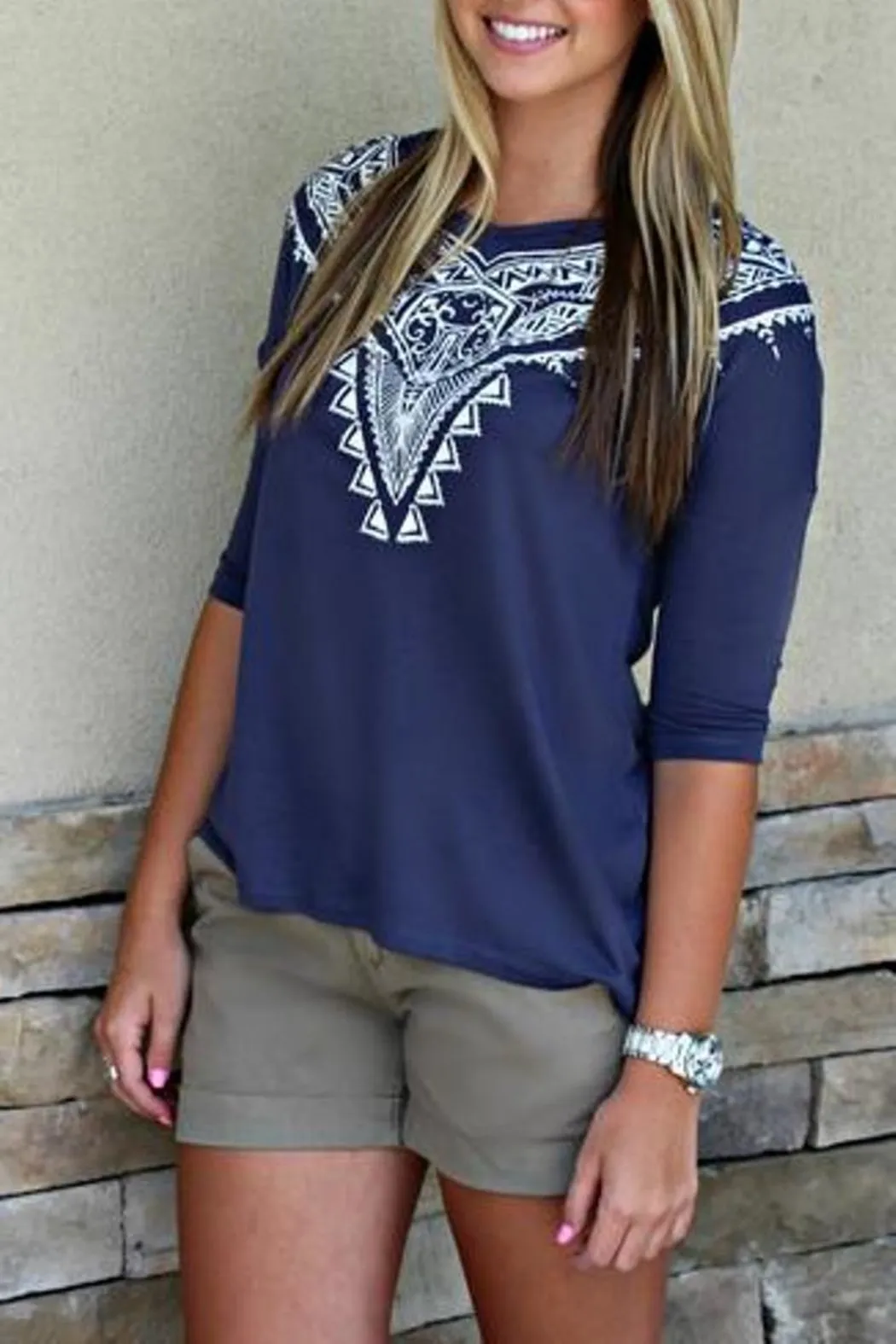 Navy Hope Top