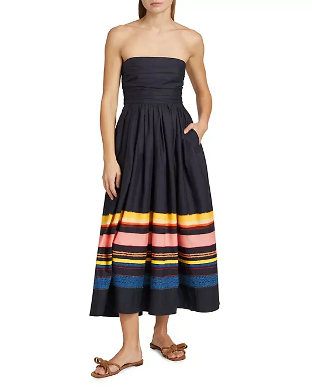 Navy Stripe Tate Midi Dress