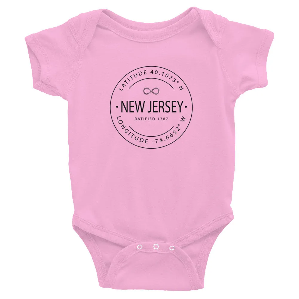 New Jersey - Infant Bodysuit - Latitude & Longitude