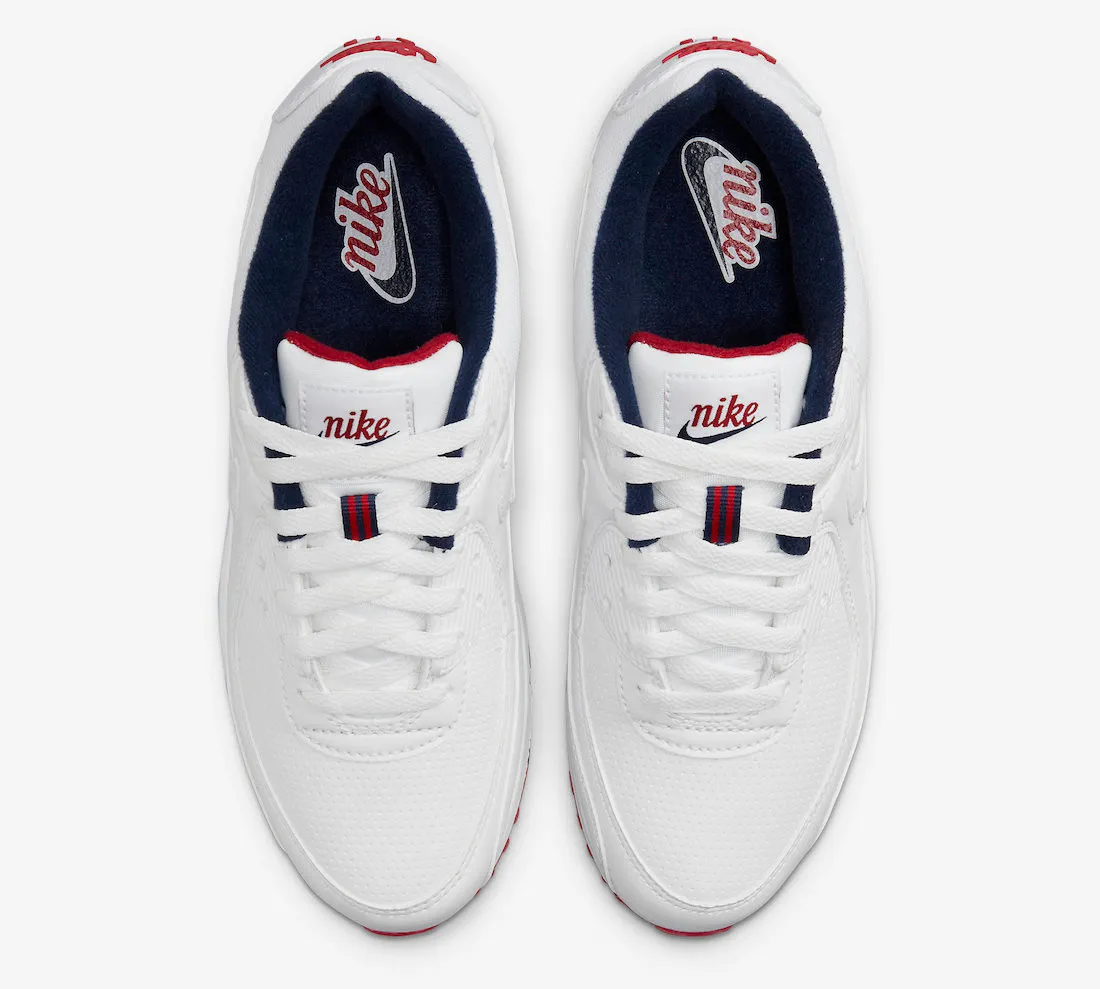 Nike Air Max 90 Paris White Navy Red DJ5414-100