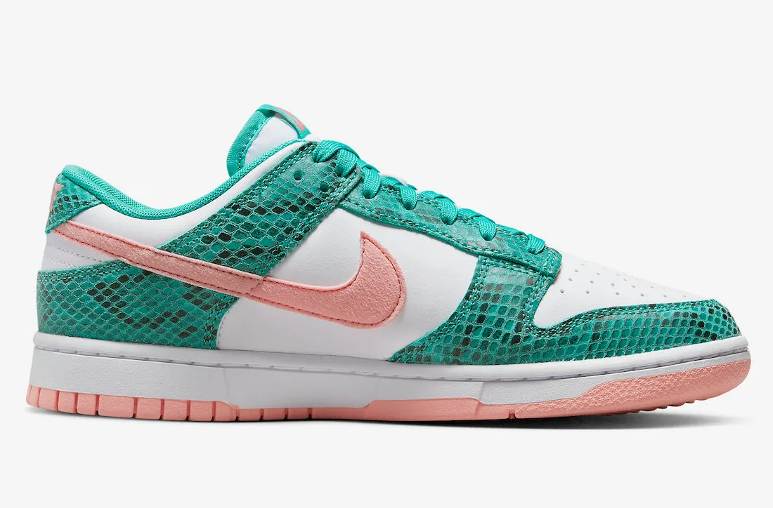 Nike SB Dunk Low Snakeskin White Teal Pink DR8577-300