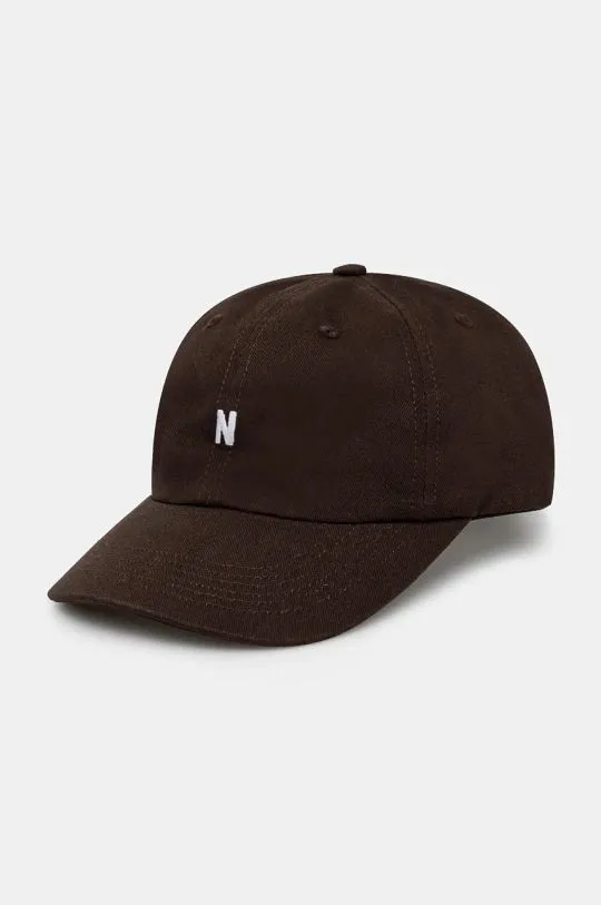 Norse Projects cotton baseball cap Twill Sports Cap brown color with an application N80.0001.2022