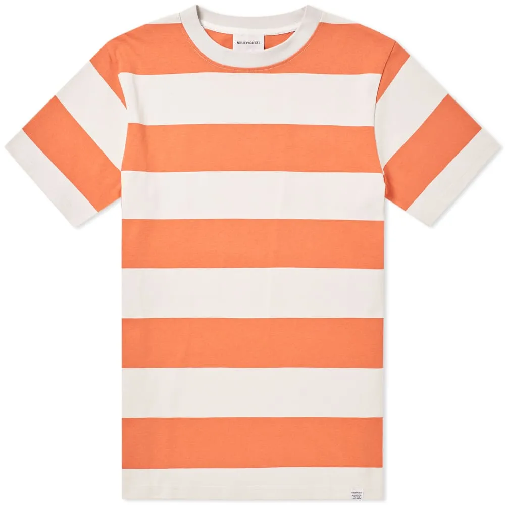 Norse Projects Johannes Wide Stripe TeeBurned Red