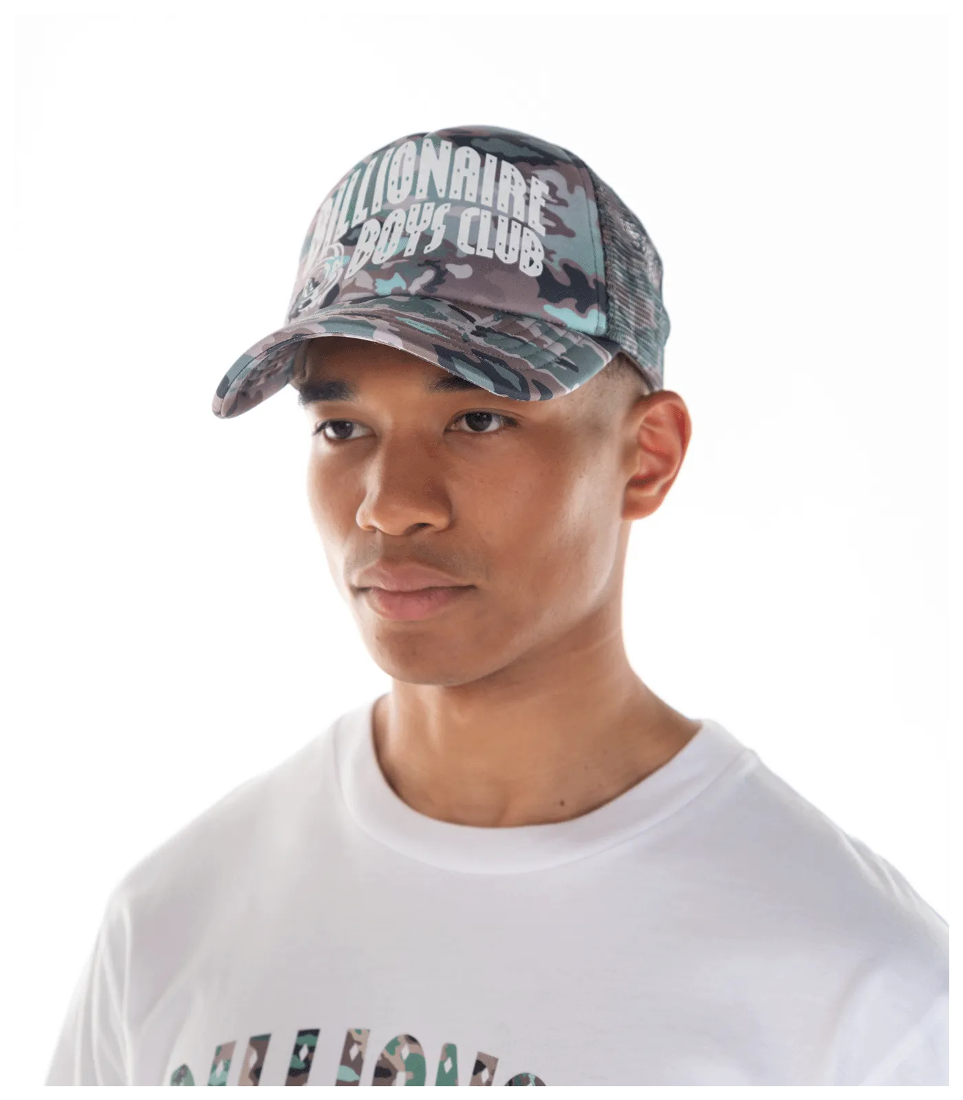 NOTHING CAMO TRUCKER CAP - GREEN