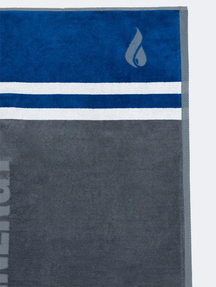 Oil And Gaz Cotton Unisex Beach Towel Grey/Navy/White