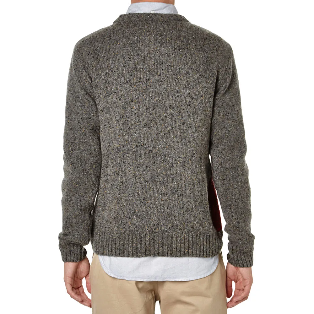 Oliver Spencer Panel Crew NeckCharcoal & Red