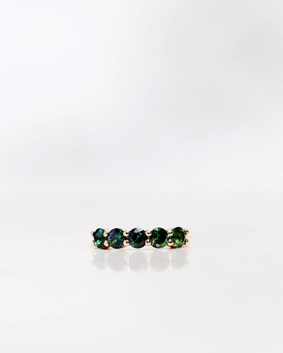 One-Of-A-Kind Angel Ring with Dark Green Tourmalines (1.20 CT)