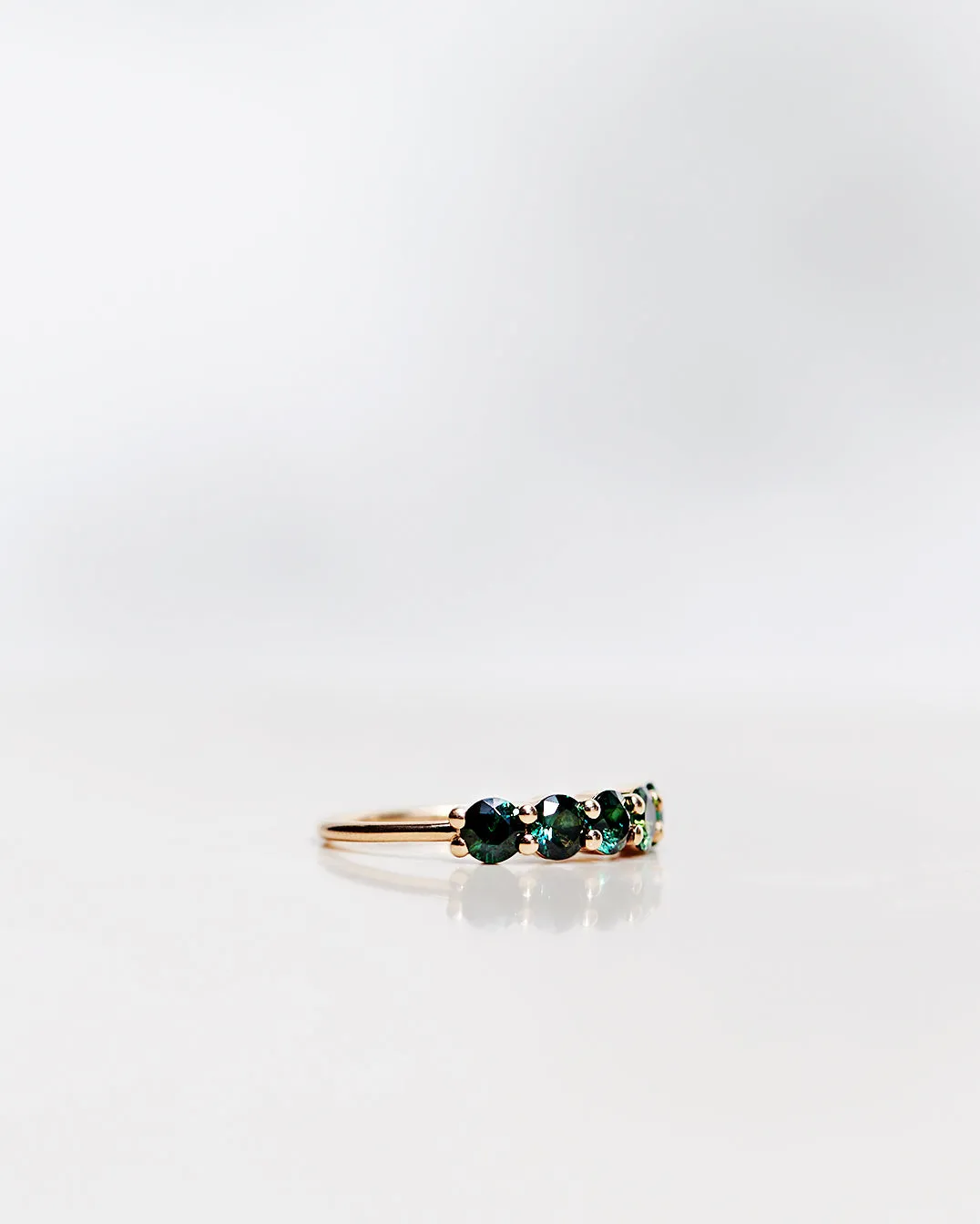 One-Of-A-Kind Angel Ring with Dark Green Tourmalines (1.20 CT)