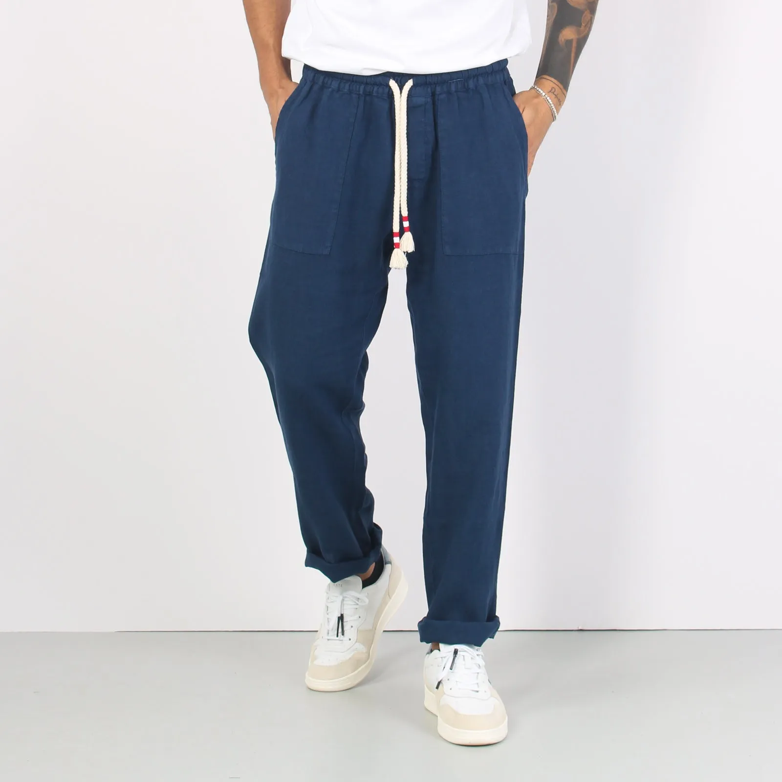 Pantalone Lino Blu Navy