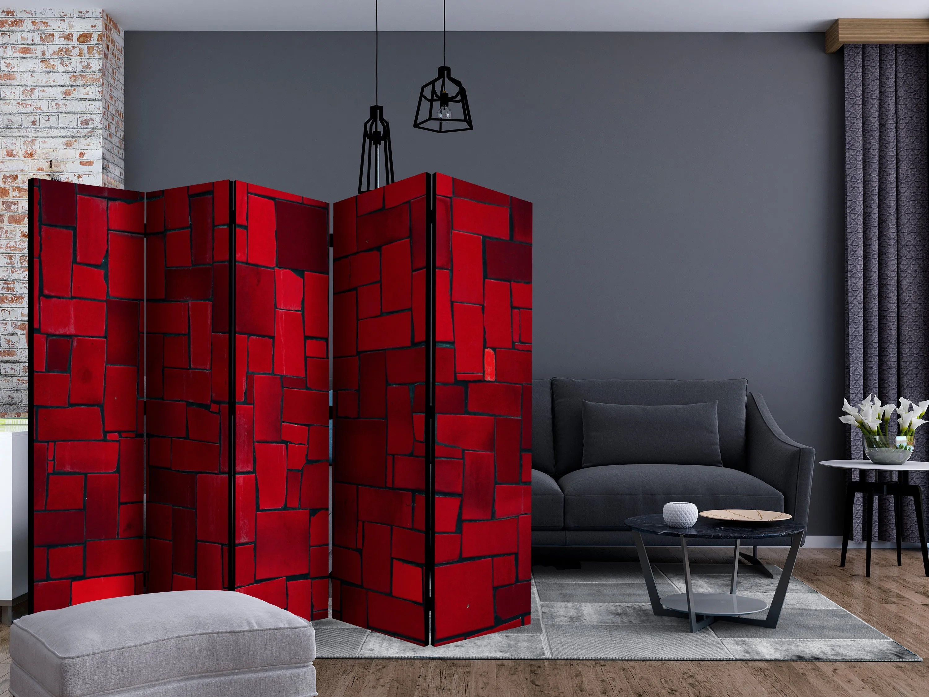 Paravento Red Imagination II [Room Dividers]