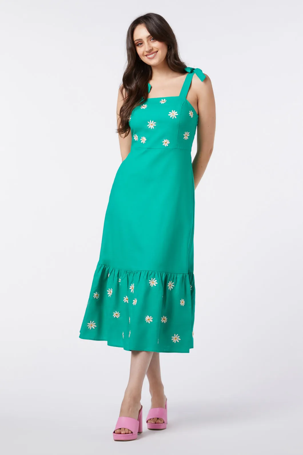 Pattie Embroidered Midi Dress