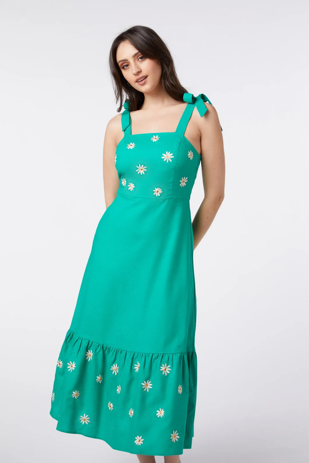 Pattie Embroidered Midi Dress