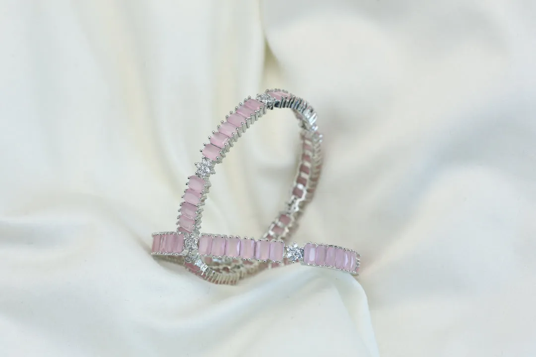 Pink CZ Bangles ( 2.4 & 2.6)