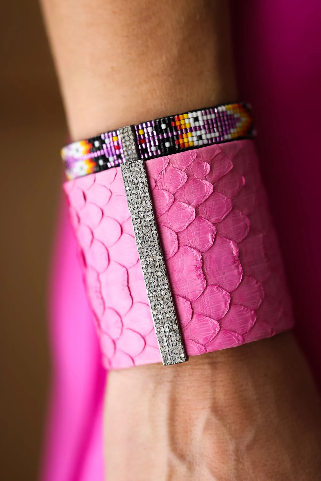 Pink Python Cuff