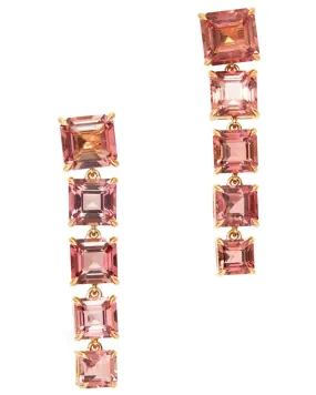 Pink Tourmaline Cascade Earrings